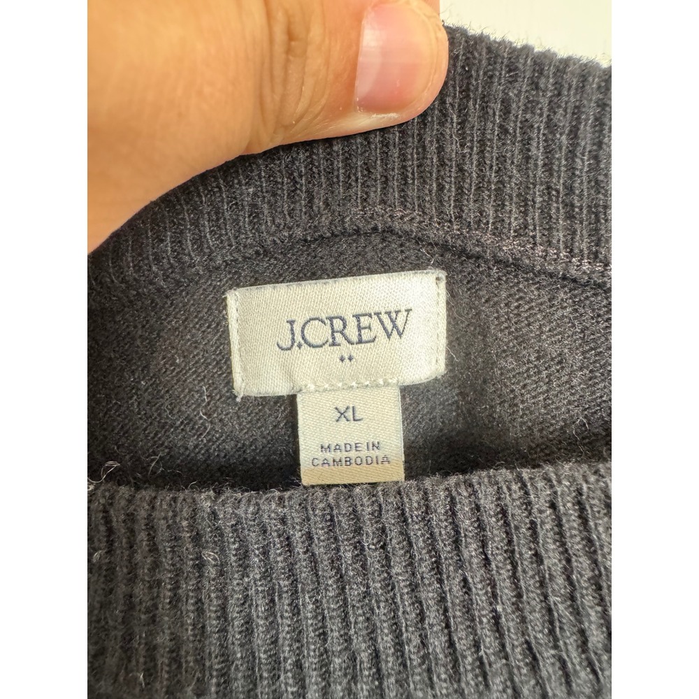 J.Crew black wool blend crewneck sweater size xl - Picture 2 of 7